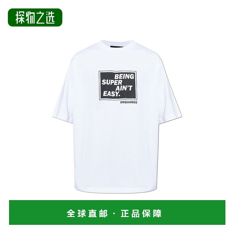 香港直邮Dsquared2 二次方 男士 標語印花圓領 T 卹 S71GD1610D20
