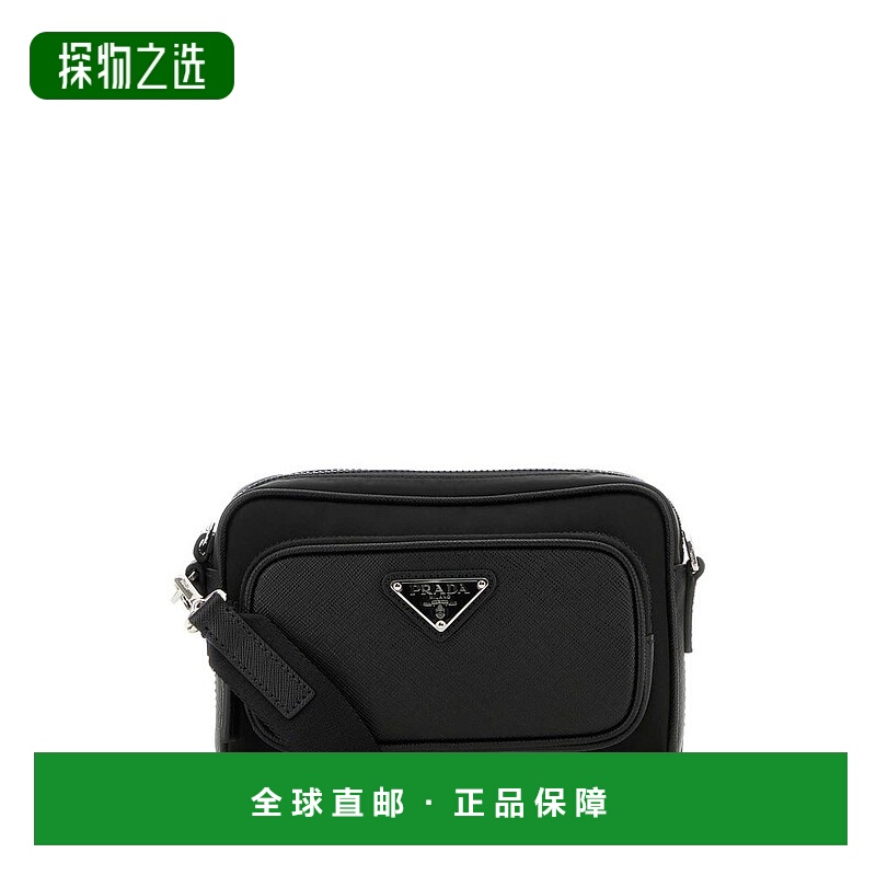 1h可退 香港直邮Prada 普拉达 男士 三角形標誌拉鍊斜背包 2VH172