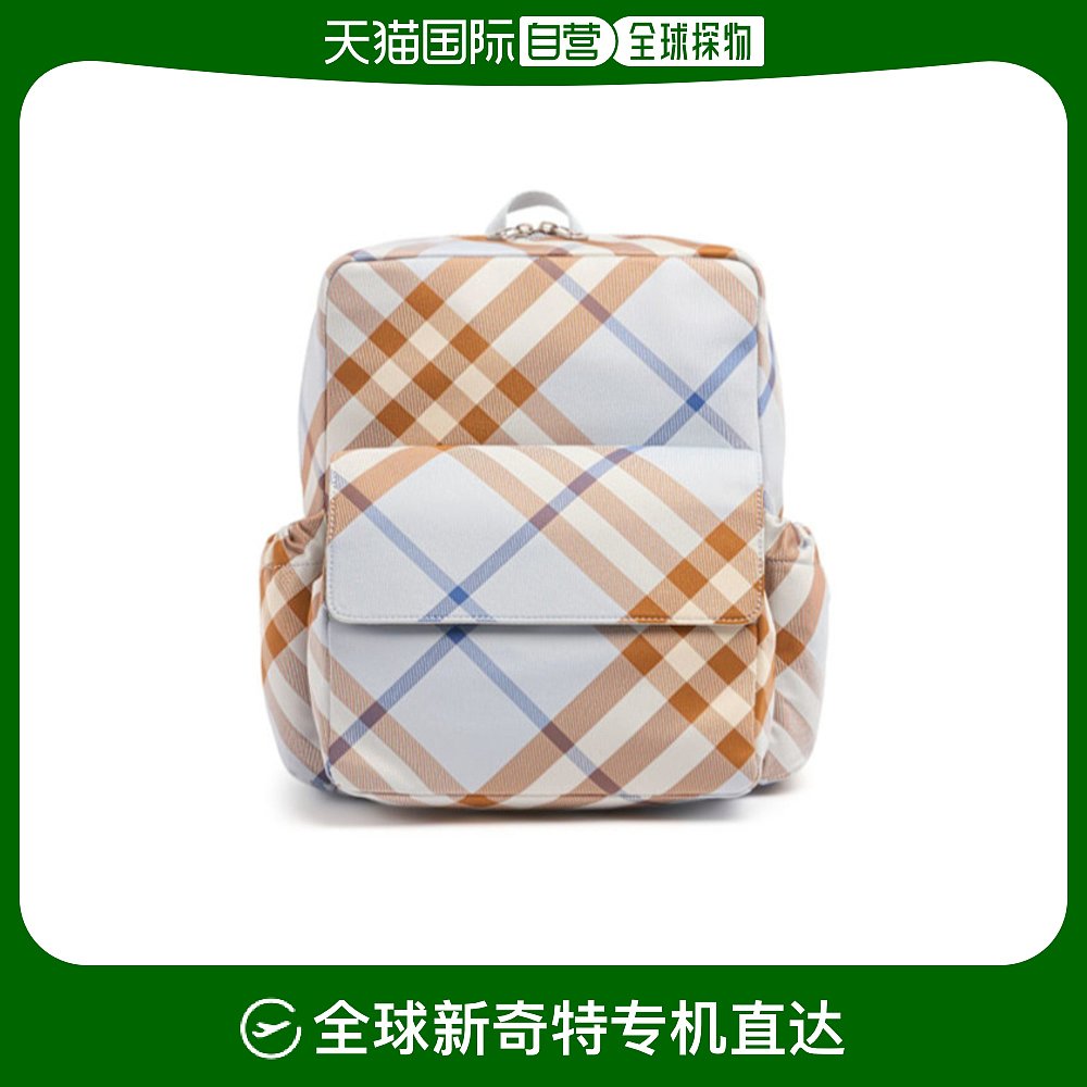 香港直邮Burberry 格纹印花双肩包 80I-ZQM066