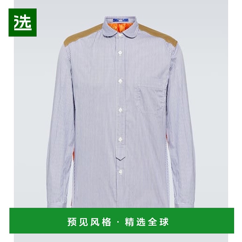 1h可退 香港直邮Junya Watanabe 渡边淳弥 男士 拼接棉混纺衬衫