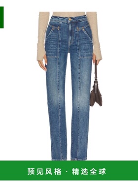 1h可退 香港直邮mother 女士 Riveting Rambler Sneak 拉链牛仔裤