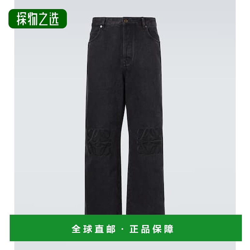 香港直邮LOEWE 罗意威 男士 Anagram 阔腿牛仔裤直筒裤