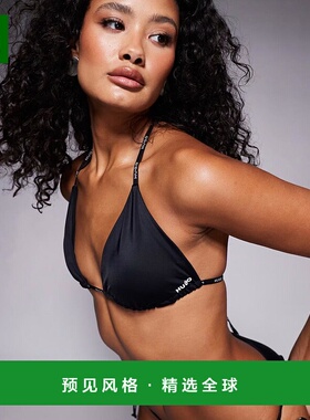 香港直邮boss 女士 Hugo co-ord 红色带Logo细带三角比基尼上装()