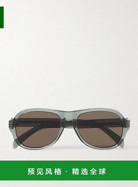 1h可退 香港直邮Celine 思琳 男士 56 黑色框飞行员醋纤太阳眼镜