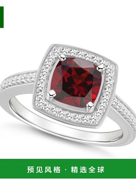 1h可退 【美国直邮】Macy's|纯银石榴石（1-3/4 克拉总重）和钻石