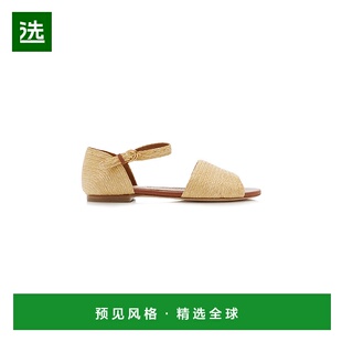 1h可退 香港直邮Staud 女士 Catherine 拉菲草编织凉鞋  舒适时尚