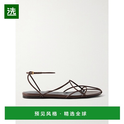 1h可退 香港直邮KHAITE 女士 Loulou 皮质凉鞋 F3092942 brown棕