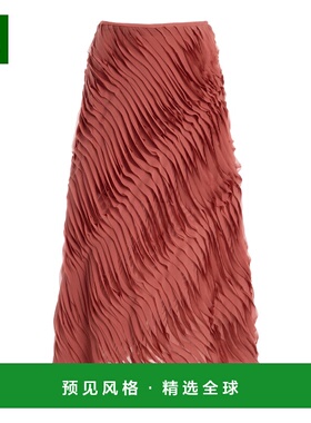 1h可退 香港直邮ULLA JOHNSON 女士 Amiko 褶裥散口真丝混纺中长