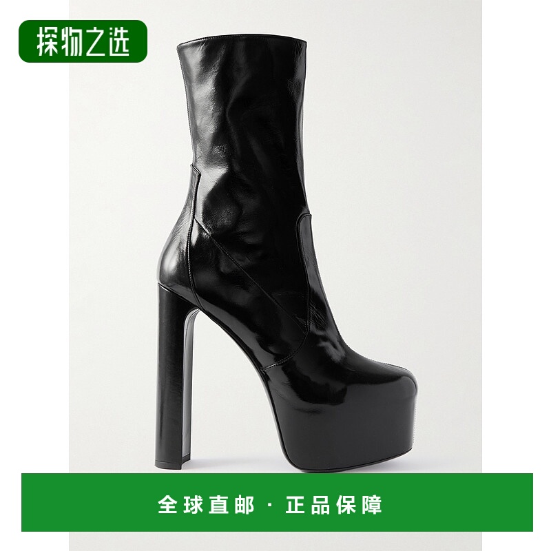1h可退 香港直邮Saint Laurent 圣罗兰 女士 Billy 拼接皮质靴子