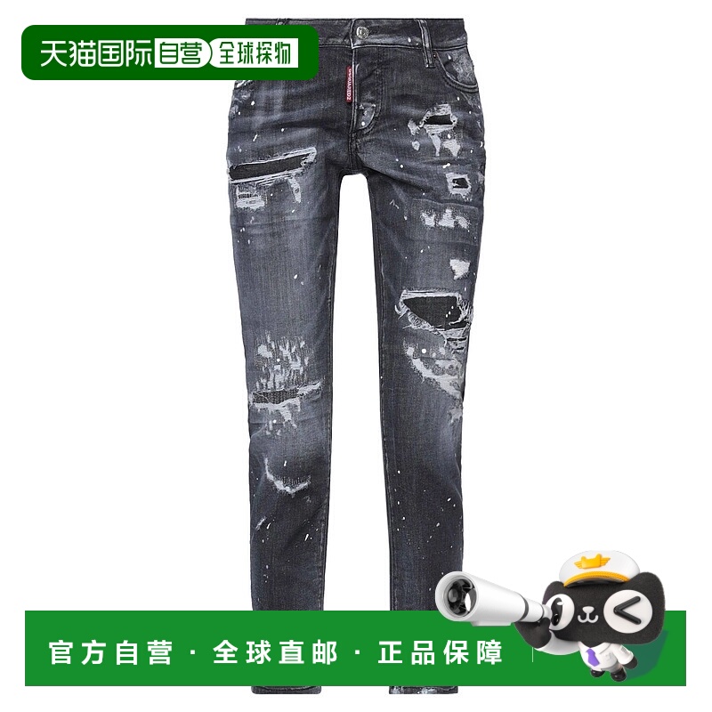 1h可退 香港直邮Dsquared2 二次方 女士 牛仔长裤 black黑色 舒适