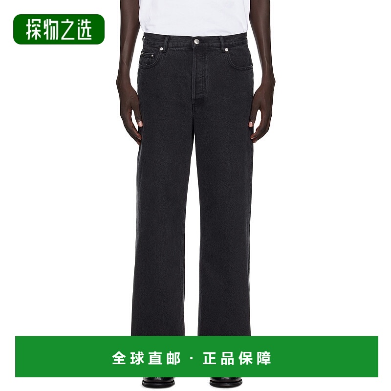 1h可退 香港直邮A.P.C. 男士 黑色 Aaron 牛仔裤 COHDKH09182高腰