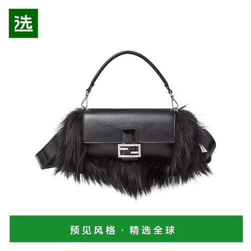 香港直邮Fendi Baguette 中号手提包斜挎包 8BR600AYB9