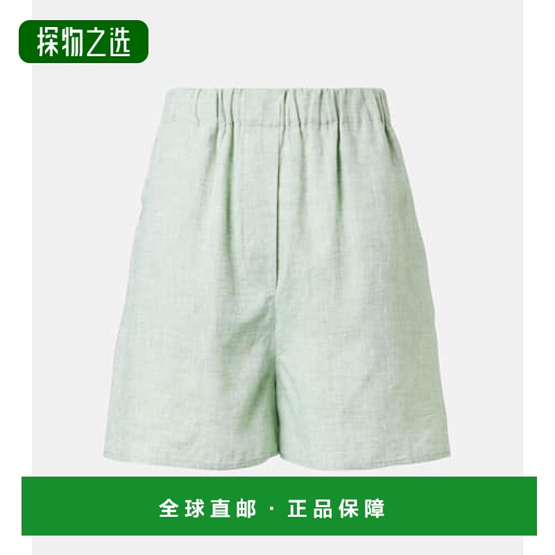 1h可退 香港直邮Loro Piana 诺悠翩雅 女士 Angelo 高腰亚麻百慕