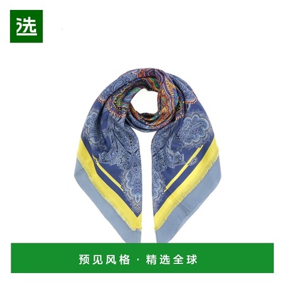 1h可退 香港直邮ETRO 女士围巾 WAXA0006AK612X0884 SS2025 蓝色