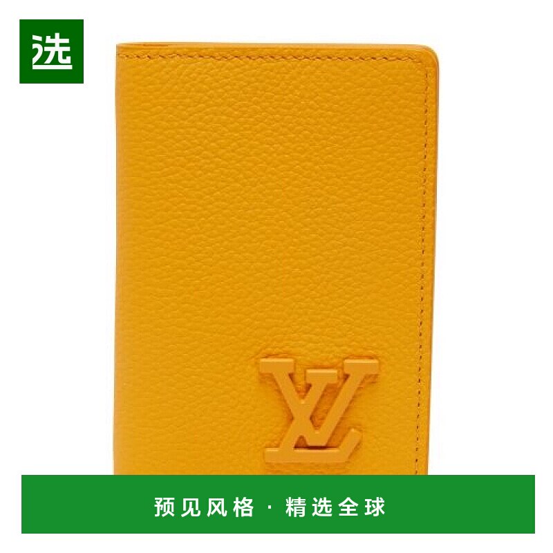 1h可退 欧洲直邮LV 路易威登 金属徽标单色口袋钱夹牛皮正品高档