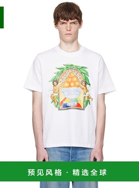 1h可退 香港直邮Casablanca 男士 白色 Triomphe D'Orange T 恤 M