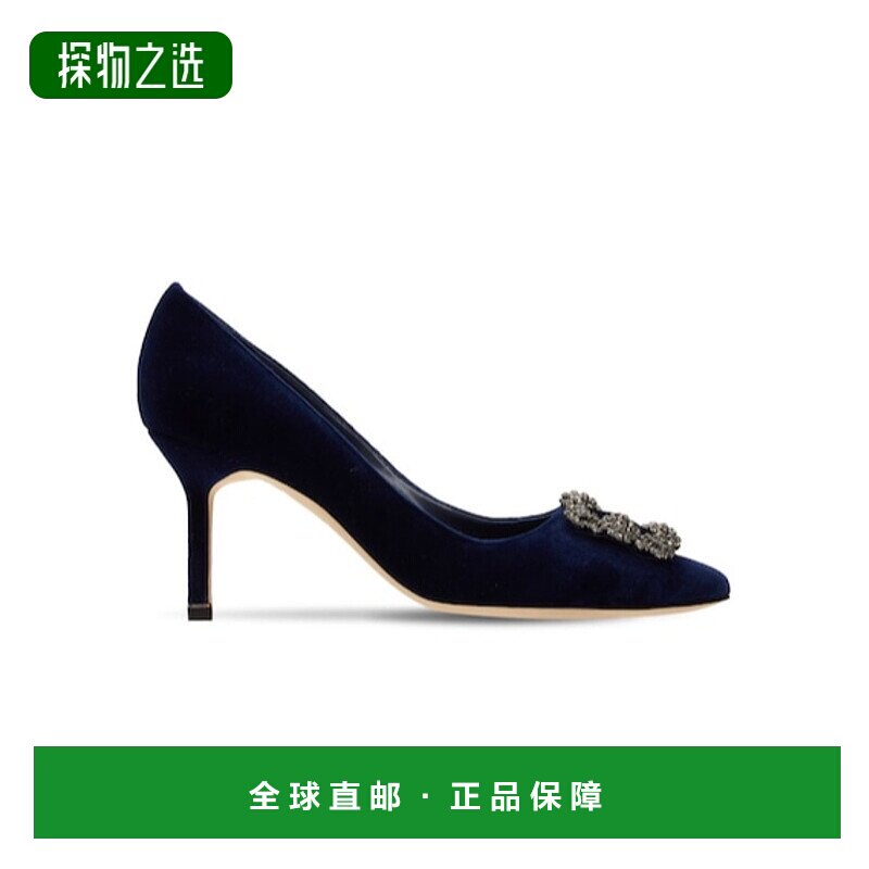 香港直邮Manolo Blahnik 海军蓝徽标高跟鞋 74I0C4017