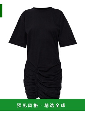 香港直邮BALMAIN 女士T恤 GF1R7435BD39EAB SS2026 黑色 褶皱连衣