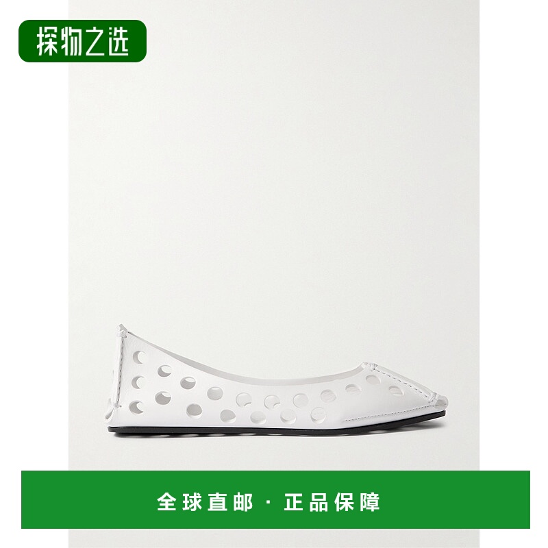 1h可退 香港直邮Alaïa 女士 穿孔皮质芭蕾舞鞋 AA3A033CK247010BL