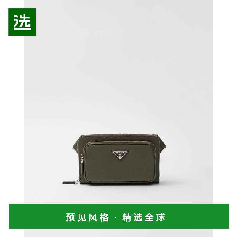 欧洲直邮PRADA (2025新品) Saffiano 皮革腰包普拉达尼龙肩包运动