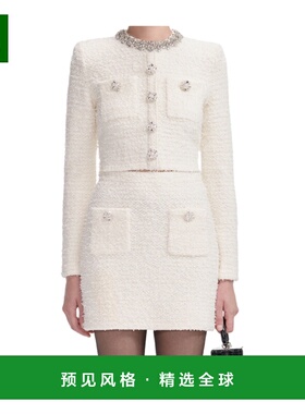 香港直邮SELF-PORTRAIT 女士针织毛衣 AW25028JC AW2025 白色长袖