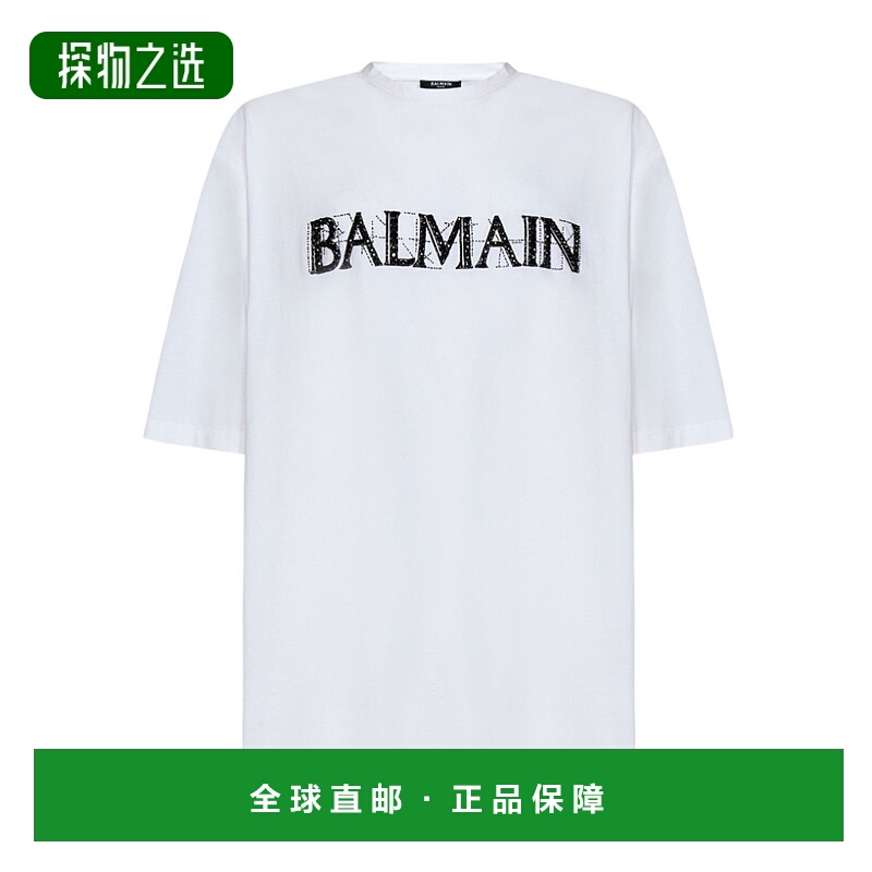 香港直邮Balmain 徽标短袖T恤 AH0EG015PB74