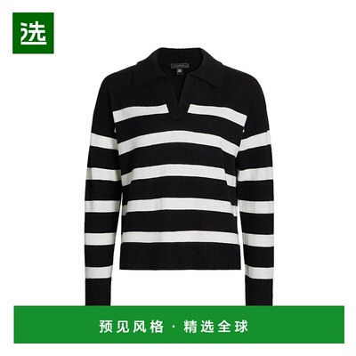 1h可退 【美国直邮】Saks Fifth Avenue 羊绒条纹毛衣 女装 女士