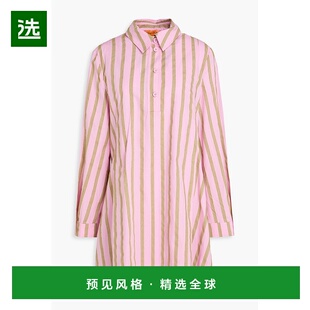 1h可退 香港直邮Stine Goya 女士 条纹棉提花迷你衬衫式连衣裙 SG