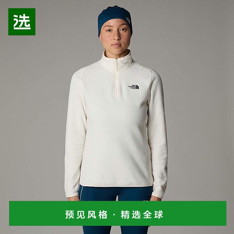 欧洲直邮北面女士 100 Glacier 全拉链羊毛衫TheNorthFace半拉链