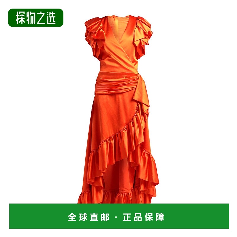 香港直邮Balmain 巴尔曼 女士 长款连衣裙 orange橙色 舒适时尚