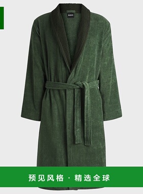 欧洲直邮HUGO BOSS雨果BOSS BLACK 双 B 字母棉质天鹅绒浴袍