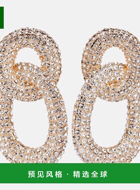 1h可退 香港直邮Self-Portrait 女士 水晶装饰耳环 metal金属色