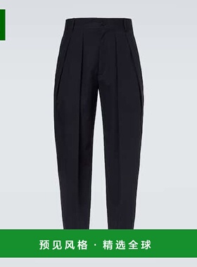 1h可退 香港直邮The Row 男士 Dyon 褶裥棉质锥形长裤 blue蓝色