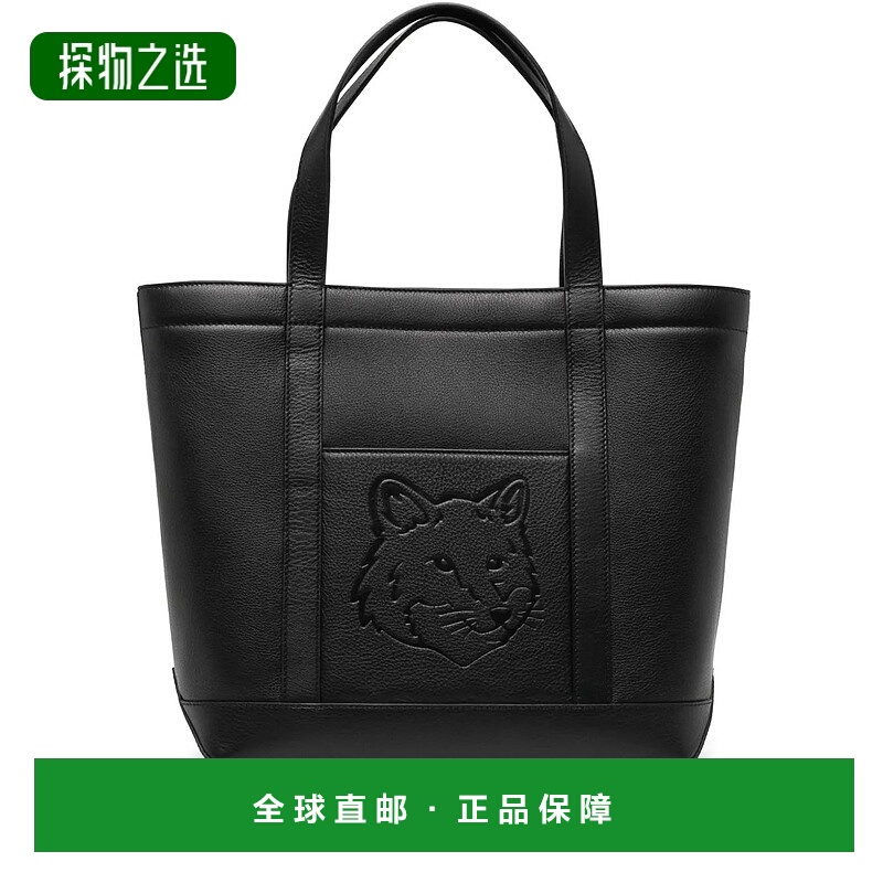 1h可退 香港直邮MAISON KITSUNE 男士 中号皮革托特包 OW05110LC0