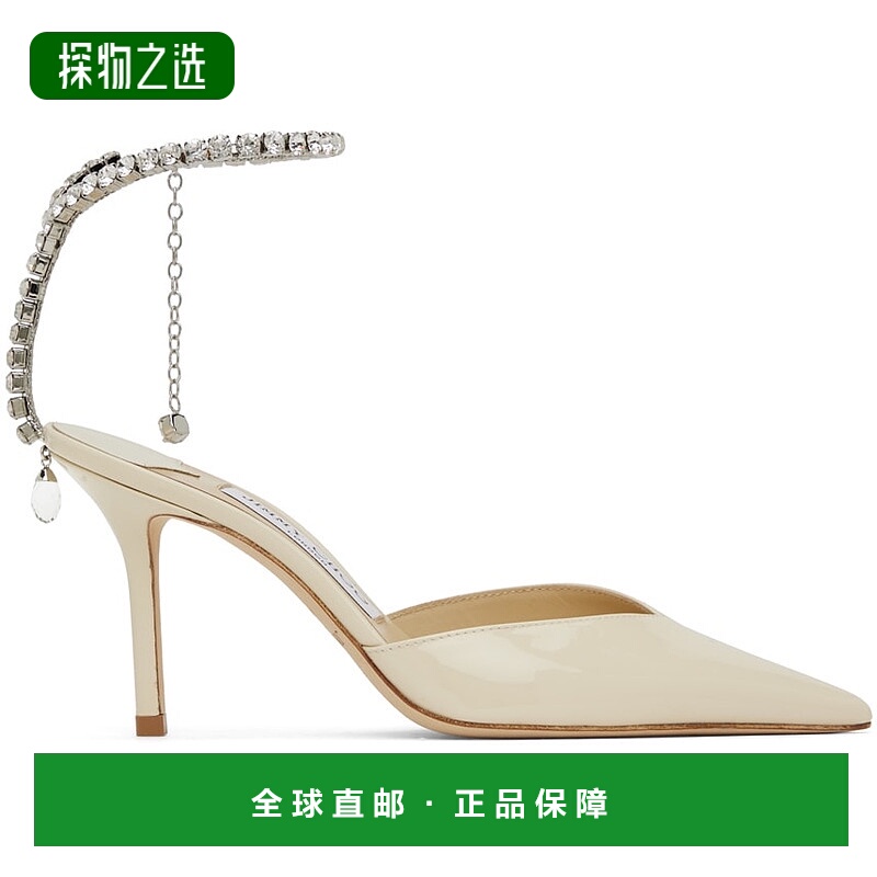 1h可退 香港直邮Jimmy Choo 周仰杰 女士 灰白色 Saeda 85 高跟鞋