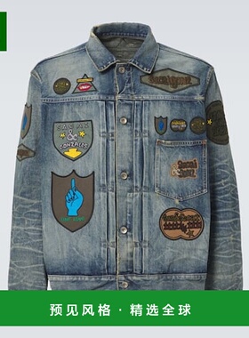 1h可退 香港直邮Sacai 男士 x Mark Gonzales 牛仔布夹克