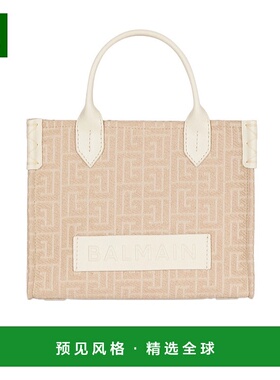 香港直邮Balmain B-Army 小号字母帆布皮革手提包 FN1FE818TJSQ