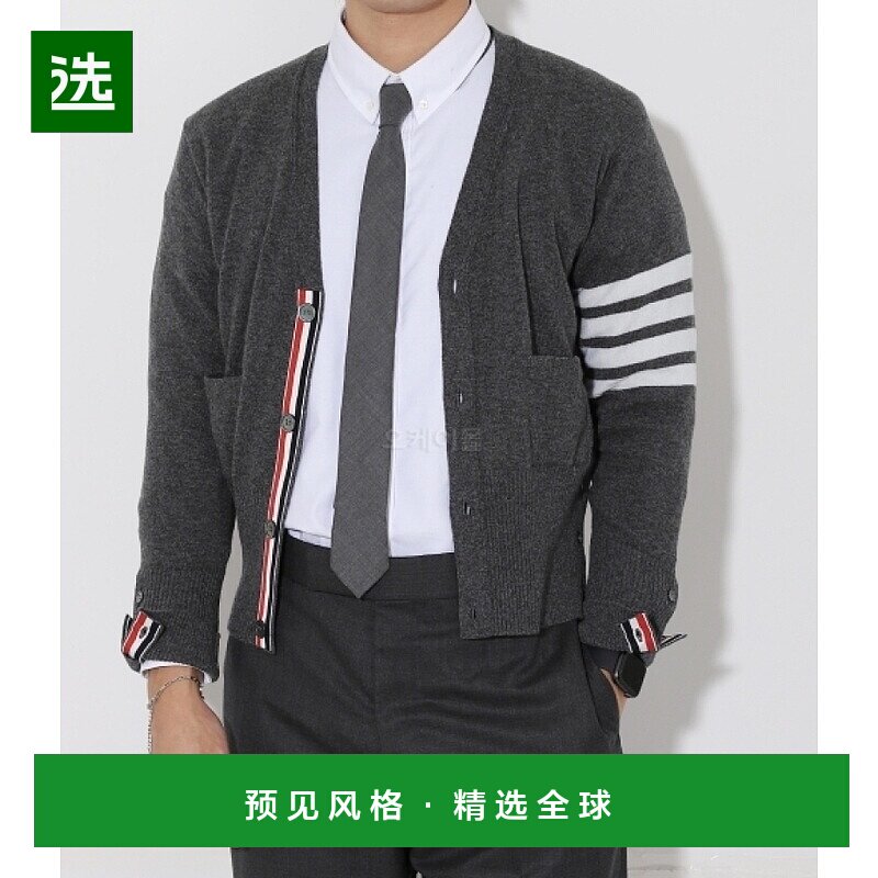 韩国直邮Thom Browne桑姆布郎尼男款羊绒开襟衫MKC001A 00011 038