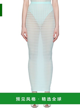 1h可退 香港直邮Alaïa 女士 蓝色 Striped Tube 半身裙 AA9J21935