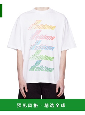 香港直邮WE11DONE 男士T恤 WDTT225755UWH AW2025 白色 彩虹徽标