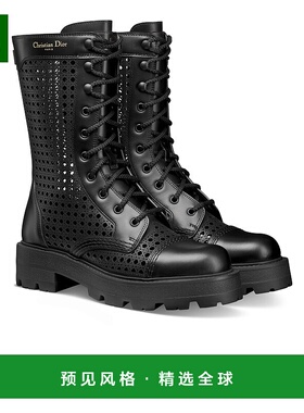 欧洲直邮DIORD-Unit 小牛皮及 Microcannage 图迪奥女靴