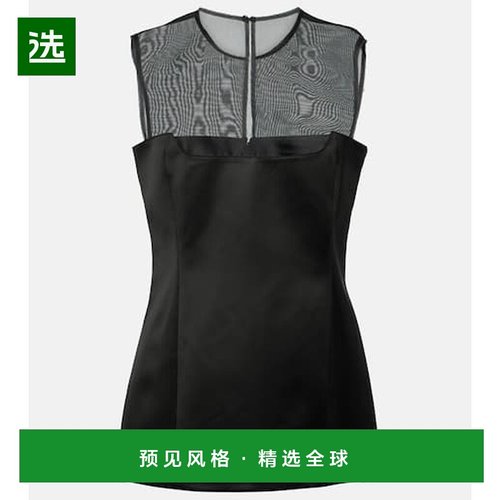 1h可退 香港直邮KHAITE 女士 Sasmo 真丝拼接缎面上衣 black黑色