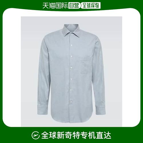 1h可退 香港直邮Loro Piana 诺悠翩雅 男士 André 棉质衬衫 0011