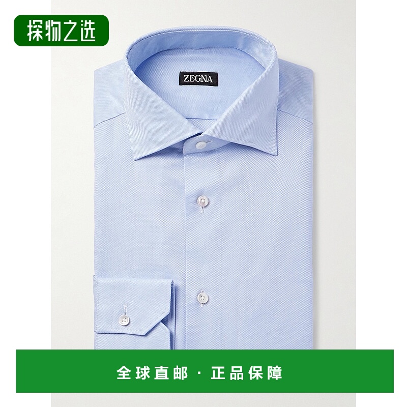 香港直邮zegna 杰尼亚 男士 剪口领棉质牛津衬衫 9MS0BA80390