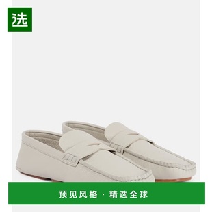 香港直邮KHAITE grey灰色 女士 皮质乐福鞋 舒适时 Billy 1h可退