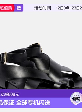 1h可退 香港直邮a emery 女士 Jalen 皮质凉鞋 black黑色 舒适时