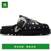 美国直邮 Toga Pulla 1h可退 SSENSE独家黑色金属孔眼乐福鞋
