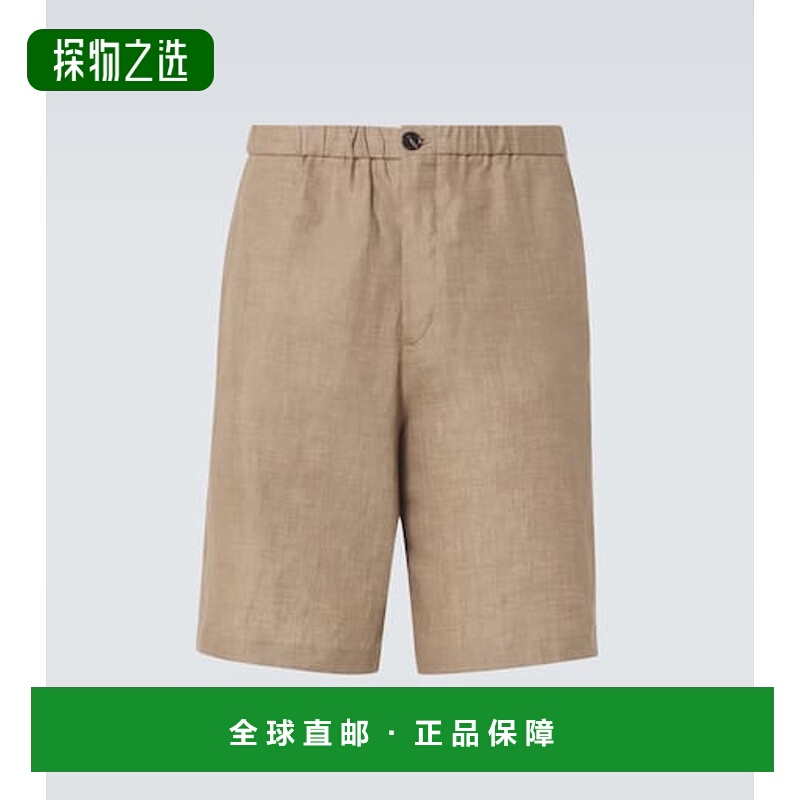 香港直邮Loro Piana 诺悠翩雅 男士 Emanuele 亚麻百慕大短裤