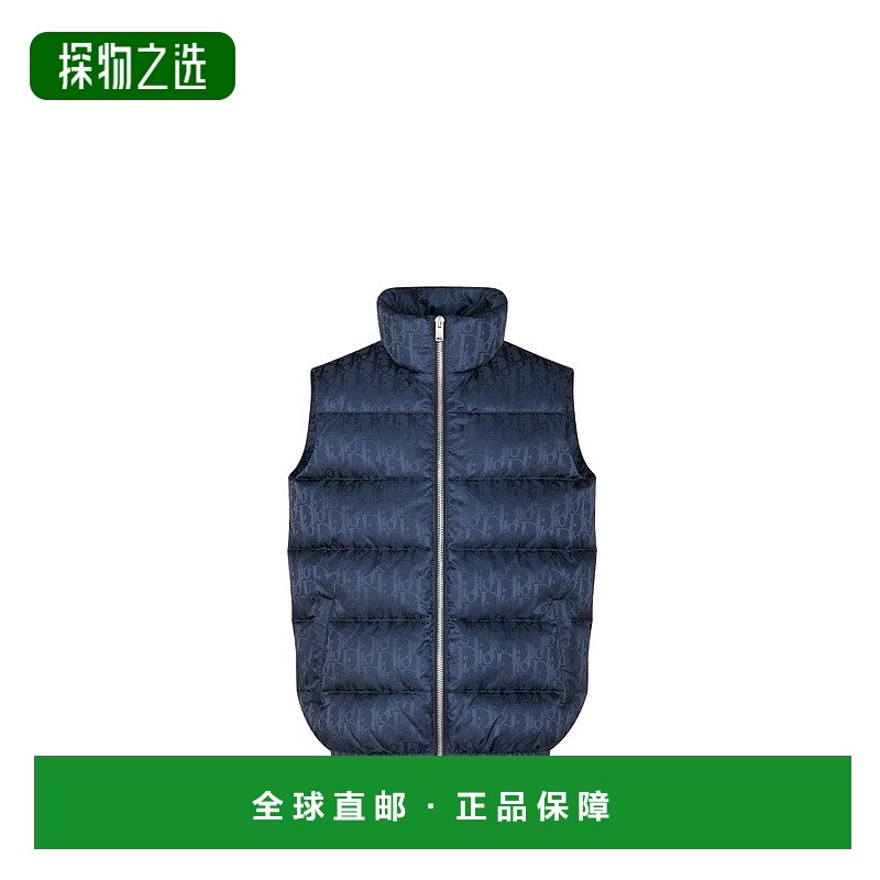 欧洲直邮Dior 迪奥 儿童蓝色帆布羽绒服