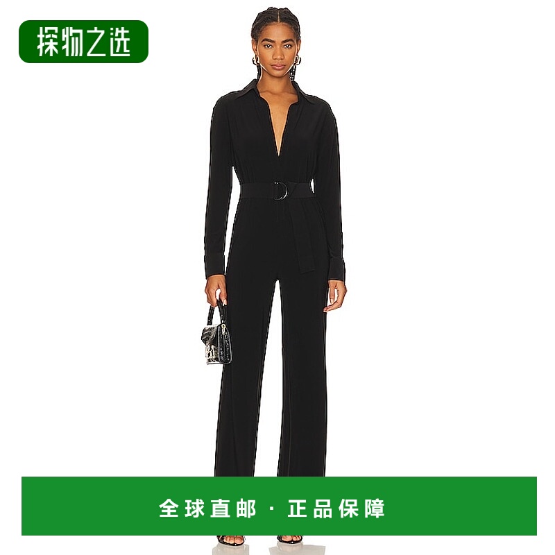 香港直邮NORMA KAMALI 诺玛·卡玛丽 女士 衬衫式直筒带领立连衣